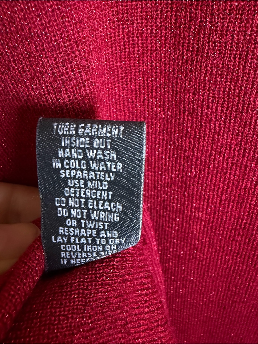 Dressbarn Collection Large Red Black Beaded V-Neck Metallic Sweater - Picture 10 of 11